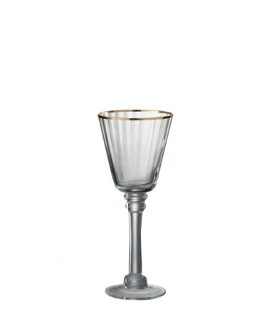 Verre à vin en verre transparent et liseré doré 20cl