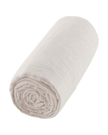Drap housse uni en gaze de coton 70x140