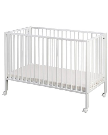 Lit pour enfant à barreaux pliable 60x120 cm avec matelas