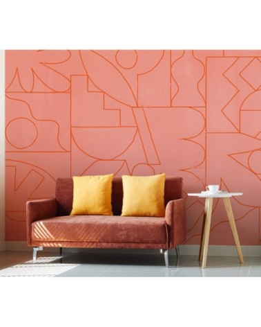 Papier peint panoramique fragments 340 x 250  rose