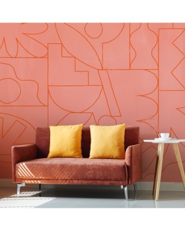 Papier peint panoramique fragments 510 x 250  rose