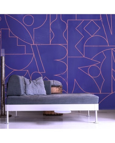 Papier peint panoramique fragments 510 x 250  bleu