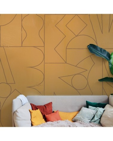 Papier peint panoramique fragments 510 x 250  jaune