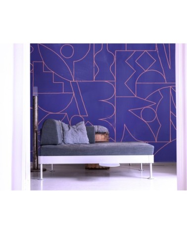 Papier peint panoramique fragments 255 x 250  bleu