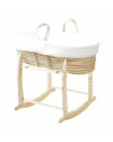 Couffin avec Support Bois - Habillage Nuage en Coton Bio