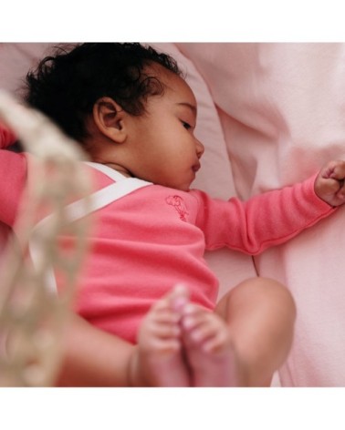 Couffin avec Support Bois - Habillage Pivoine en Coton Bio