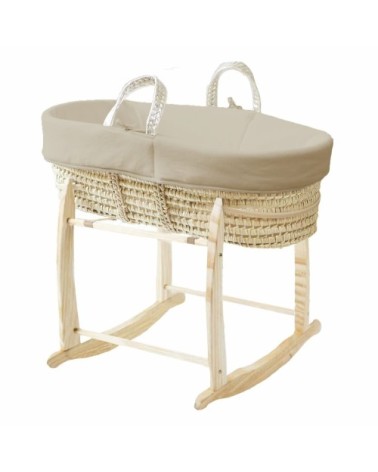 Couffin avec Support Bois - Habillage Noisette en Coton Bio