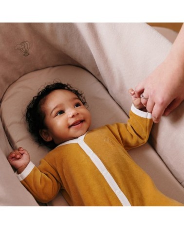 Couffin avec Support Bois - Habillage Noisette en Coton Bio