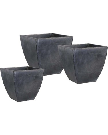 Cache pot en zinc noir (lot de 3)