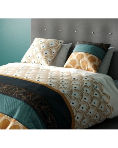 Parure de couette coton Vert 220x240cm