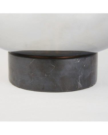 Lampe globe en verre chromé et marbre noir