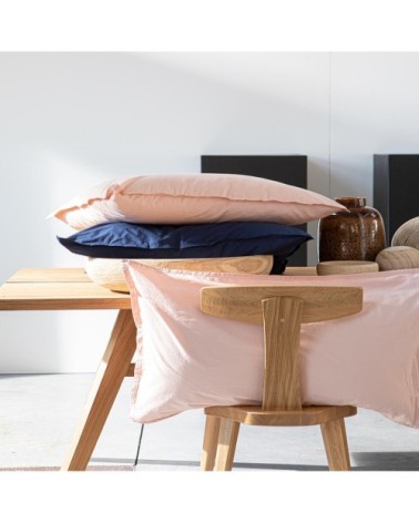 Taie d'oreiller percale de coton rose 65x65 cm