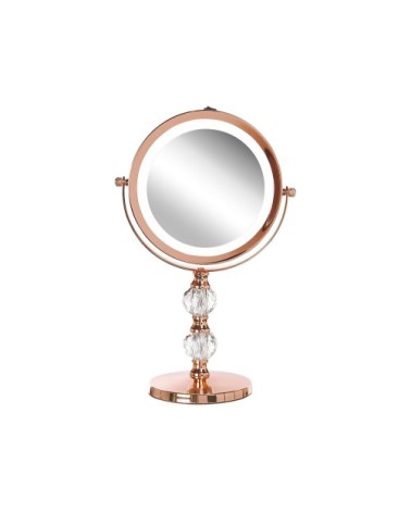 Miroir de table en métal rose doré 34x18