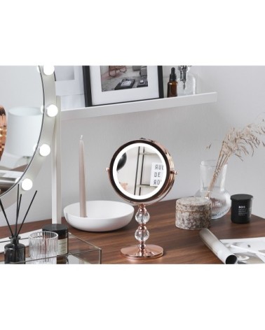 Miroir de table en métal rose doré 34x18