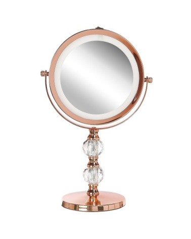 Miroir de table en métal rose doré 34x18
