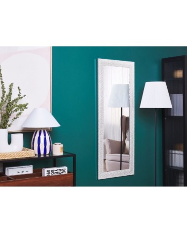 Miroir en matériaux synthétiques blanc 130x50