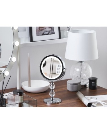 Miroir de table en métal argenté 34x18