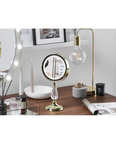 Miroir de table en métal doré 37x18