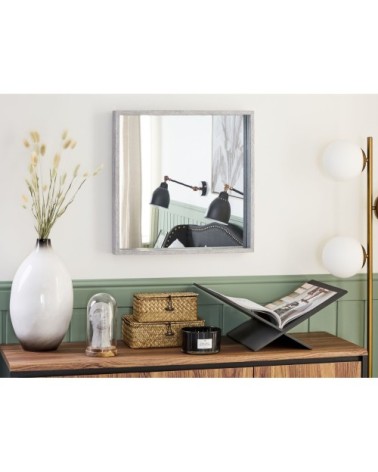 Miroir en matériaux synthétiques gris 50x50