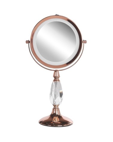 Miroir de table en métal rose doré 37x18