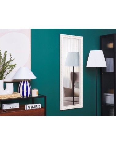 Miroir en matériaux synthétiques blanc 130x50