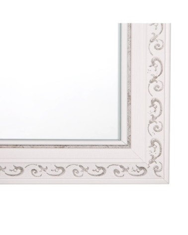Miroir en matériaux synthétiques blanc 130x50
