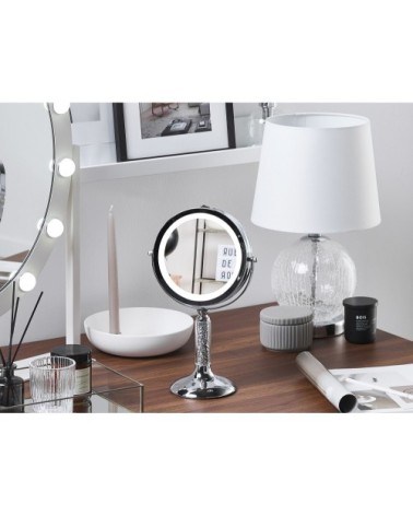 Miroir de table en métal argenté 34x18