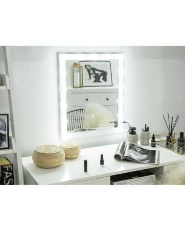 Miroir en métal blanc 60x50