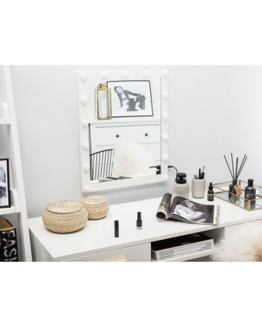 Miroir en métal blanc 60x50