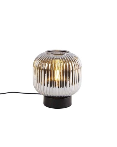 Lampe de table en verre noir