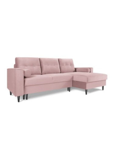 Canapé d'angle 4 places en velours lavande