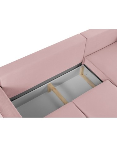 Canapé d'angle 4 places en velours lavande