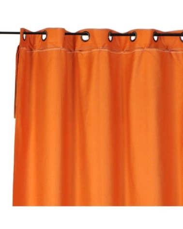 Rideau ajustable coton rayures orange et vert 140 x 250 à 280