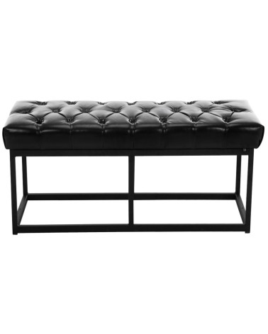 Banquette avec pieds en métal assise en pvc et synthetique Noir