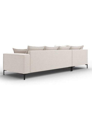 Canapé d'angle 5 places en tissu structuré beige