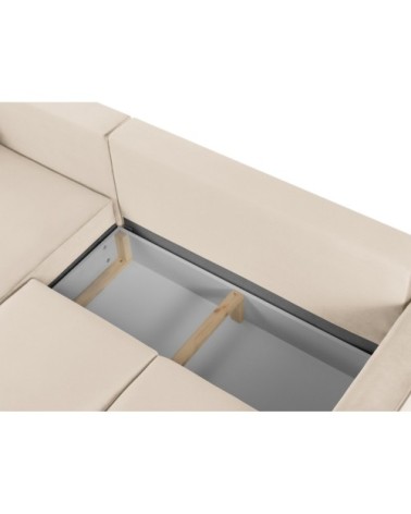 Canapé d'angle 4 places en velours beige