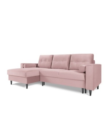 Canapé d'angle 4 places en velours lavande
