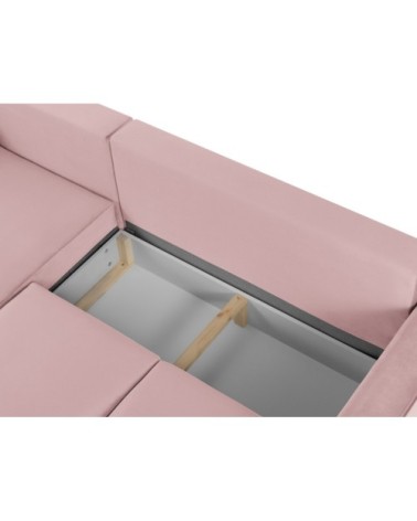 Canapé d'angle 4 places en velours lavande