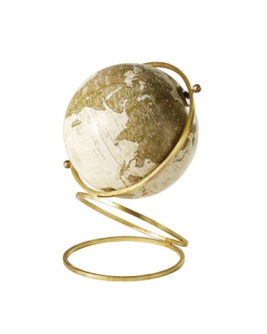 Globe terrestre carte du monde en métal doré