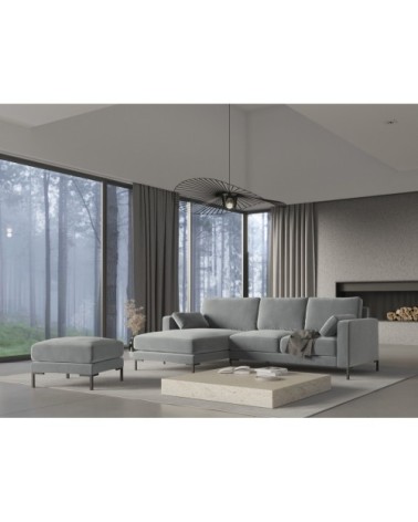 Canapé d'angle 4 places en velours gris