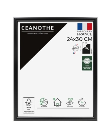 Cadre photo exposition noir 24x30 cm bois massif fsc