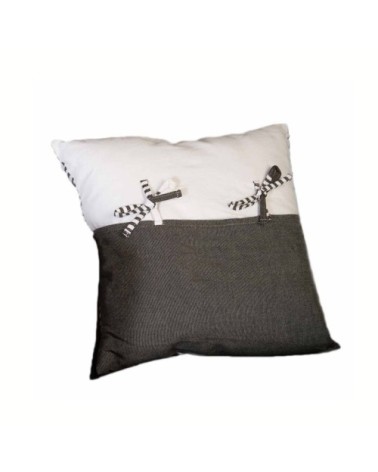 Housse de coussin en coton à rayures noir et blanc 40 x 40