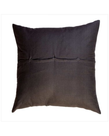 Housse de coussin coton anthracite rayures blanches 60 x 60