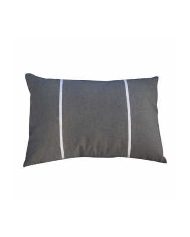 Housse de coussin coton anthracite rayures blanches 35 x 50