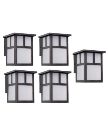 Applique Murale (5 pcs) Style Japonais E27 Marron Rouille Osaka