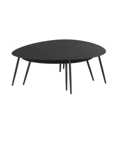Tables basses gigognes de jardin en acier noir