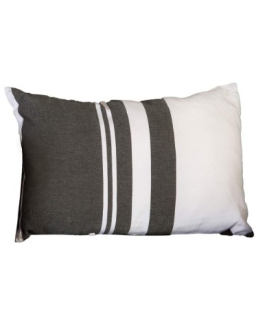 Housse de coussin coton motif symétrique noir blanc 35 x 50