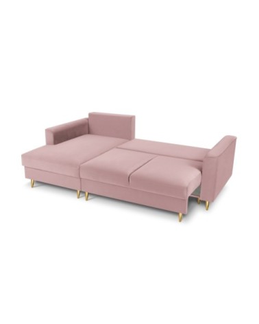 Canapé d'angle 4 places en velours lavande