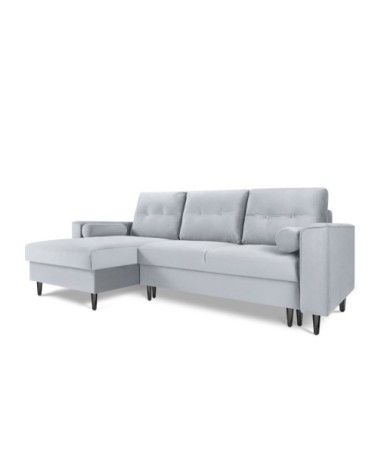 Canapé d'angle 4 places en velours bleu clair