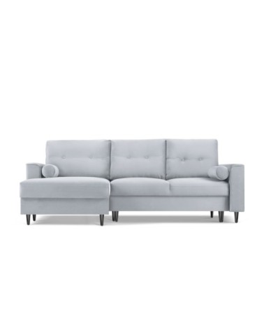 Canapé d'angle 4 places en velours bleu clair